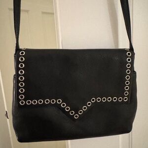 Leather black crossbody bag